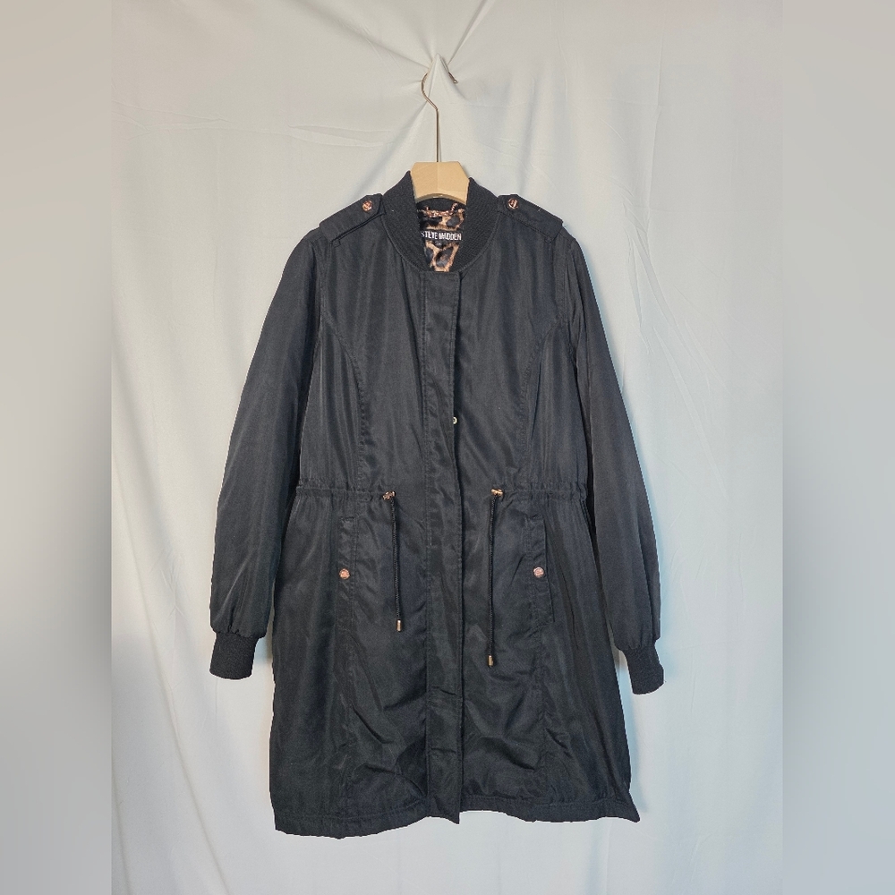 Steve Madden Women's Black Long Insulated Jacket